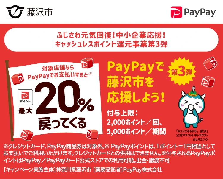 PayPayポイント最大２０％戻ってくる