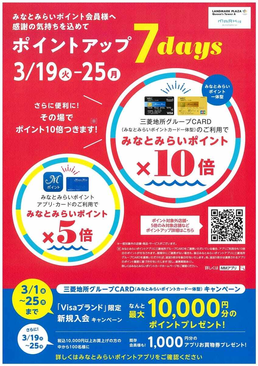 みなとみらいポイント　ポイントアップ７days 　　3/19（火）－3/25(月）