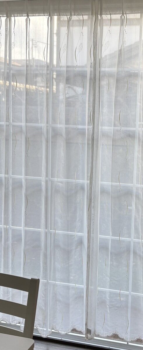 オーシャンウェイヴ レースカーテン JE-92540 ホワイト