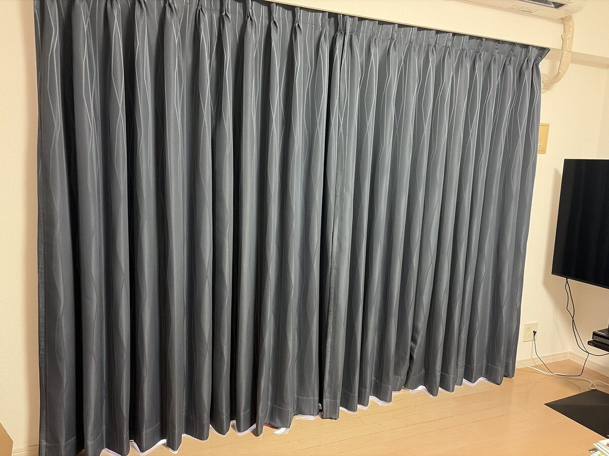 ナミ カーテン J-19172R ネイビー