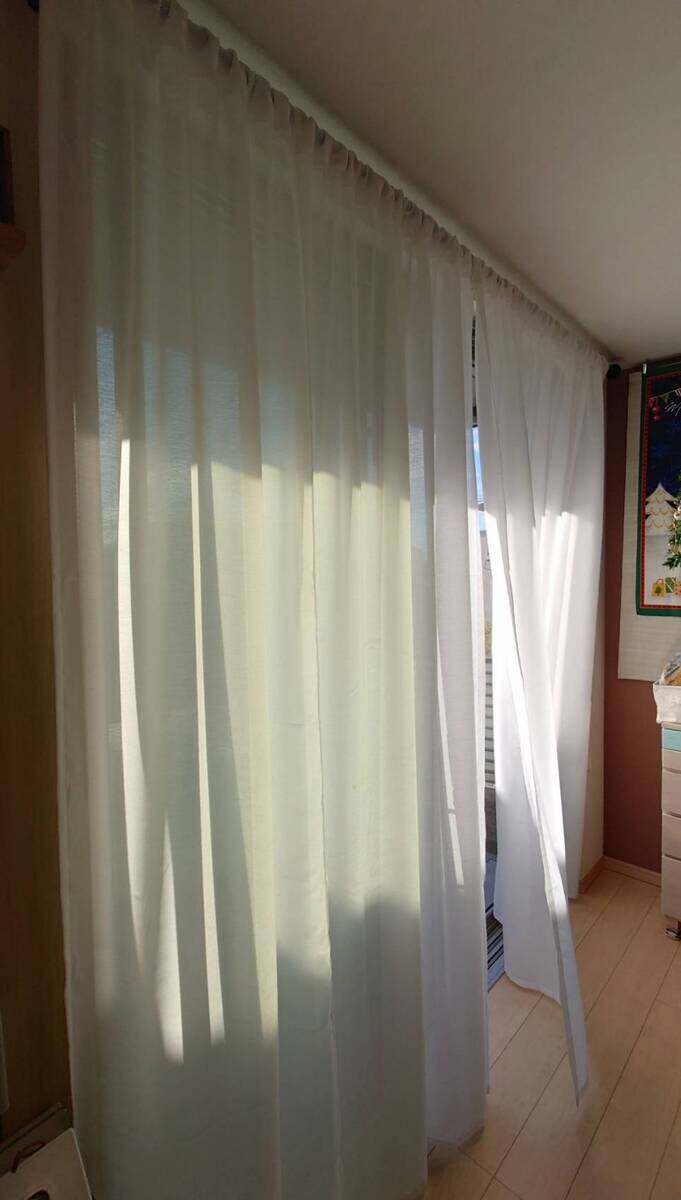 【遮像・UVカット・遮熱・花粉キャッチ・消臭】プリート カフェカーテン JE-67251R ホワイト