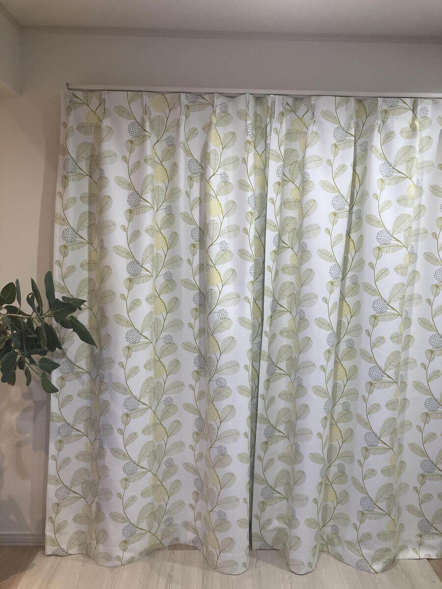 ミモザ カーテン JE-19048 グリーン