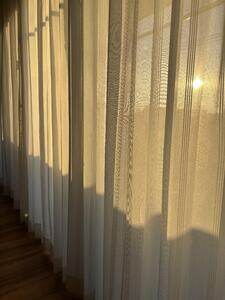 【UVカット・遮熱】ショコラストライプ レースカーテン JD-68025 オフホワイト