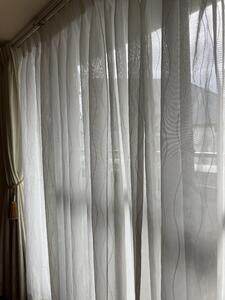 【ミラー・遮熱・ＵＶカット】ウェーブ レースカーテン JD-68009R ベージュ