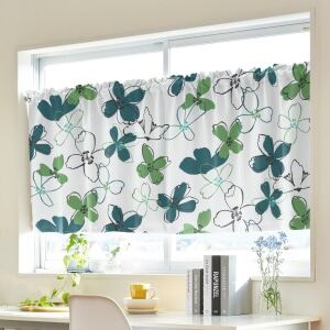 ラリア カフェカーテン J-19017 グリーン