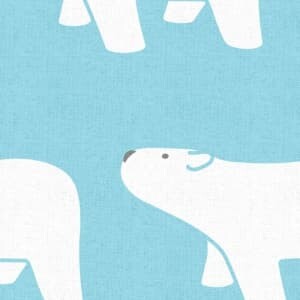 シロクマ カフェカーテン J-19059T ブルー