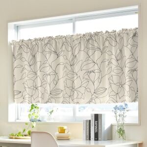 リリーガーデン カフェカーテン J-19141R ホワイト