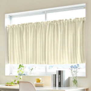 タテストライプ カフェカーテン J-19230R ホワイト