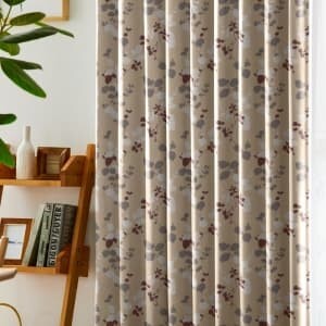 ノルディックリーフ カーテン J-27163T レッド