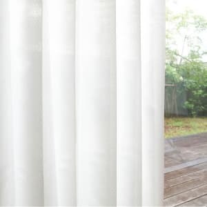 【ミラー・遮像・採光・UVカット】カスミドット カフェカーテン J-46026HR ホワイト