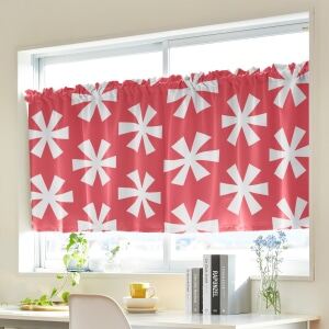 フー カフェカーテン J-46032 レッド