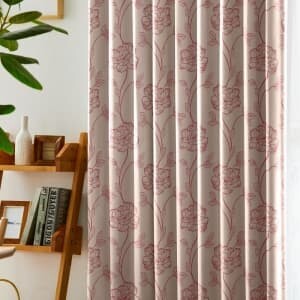 ジャガ花 カーテン J-92711 レッド