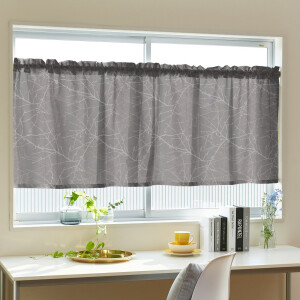 ウッドランド カフェカーテン J-92806 ブラック