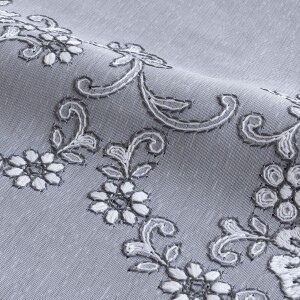 シャーロット レースカーテン J-92859 ホワイト＆ダークグレー