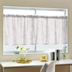 スクラブ カフェカーテン J-96001 シルバー