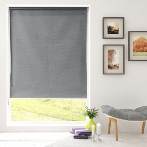 つっぱりロールスクリーン -遮光1級-  ブラック JCL-3038