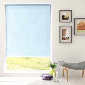 つっぱりロールスクリーン -遮光1級-  ライトブルー JCL-3040