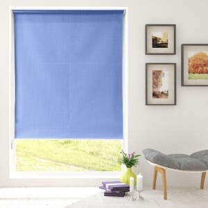 つっぱりロールスクリーン -遮光1級-  ブルー JCL-3046