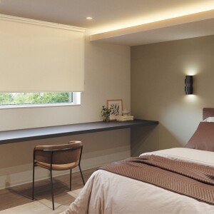 ロールスクリーン -エルデBC 遮光- 幅広対応商品- サンドホワイト N-8218