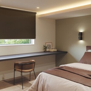 ロールスクリーン -エルデBC 遮光- 幅広対応商品- ディープブラウン N-8223