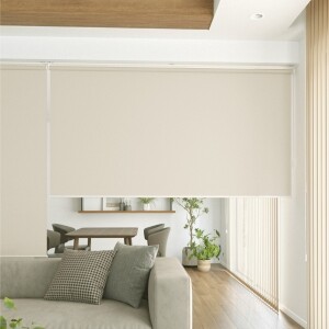 ロールスクリーン -エルデ- 幅広対応商品 - リネンアイボリー N-8429