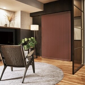 バーチカルブラインド-ラフィー遮光- A8863 カッパーオレンジ