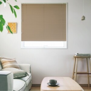 アルミブラインド-ベーシック・遮熱-(浴窓テンション式) ライトブラウン(ツヤあり) JC-2082