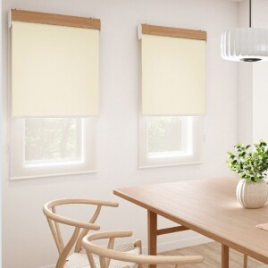 ロールスクリーン-ファブリックウォッシャブル グレーアイボリー JC-6098