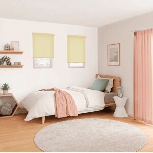 ロールスクリーン-ファブリックウォッシャブル イエローアイボリー JC-6106