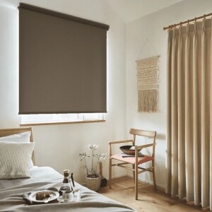 ロールスクリーン-ファブリックウォッシャブル遮光 ダークブラウン JC-6153