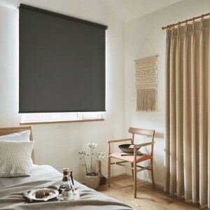 ロールスクリーン-ファブリックウォッシャブル遮光 ソフトブラック JC-6154