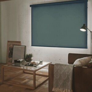 ロールスクリーン-ファブリックウォッシャブル遮光 ブルーグリーン JC-6158