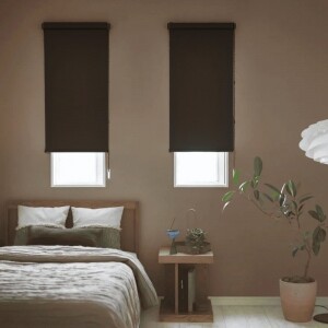 ロールスクリーン-ウォッシャブル遮光 ダークブラウン JC-6177