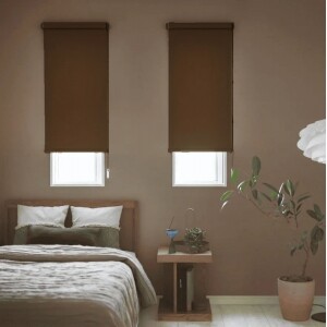 ロールスクリーン-ウォッシャブル遮光 マホガニーブラウン JC-6178