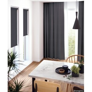 ロールスクリーン -遮光チャイルドセーフティー チャコール - JCS-1043