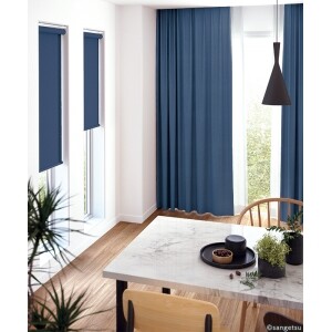 ロールスクリーン -遮光チャイルドセーフティー ネイビー - JCS-1049