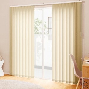 バーチカルブラインド-ファブリックウォッシャブル- イエローアイボリー JC-6106