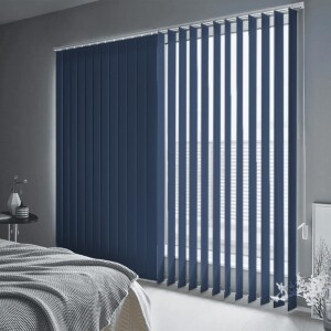 バーチカルブラインド-ファブリックウォッシャブル遮光- インディゴブルー JC-6159