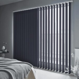 バーチカルブラインド-ファブリックウォッシャブル遮光- ディープブルー JC-6160