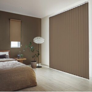 バーチカルブラインド-ウォッシャブル遮光- アッシュグレー JC-6174