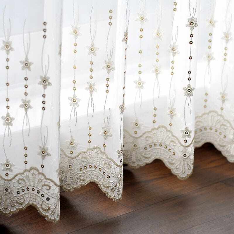 カフェカーテン【nao様オーダー品　花柄刺繍トルコレース】ハンドメイド カフェカーテン【nao様オーダー品 花柄刺繍トルコレース