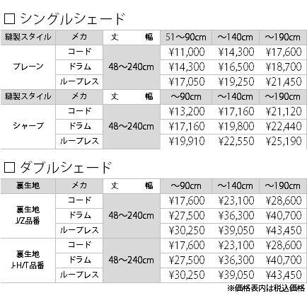 価格表