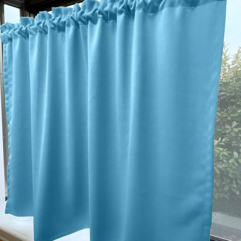 ツル カフェカーテン J 672 ターコイズ 公式 ジャストカーテン オンラインショップ