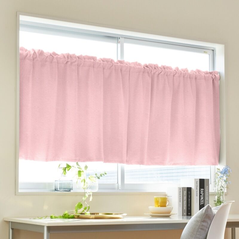 ローヌ カフェカーテン J r ピンク 公式 ジャストカーテン オンラインショップ