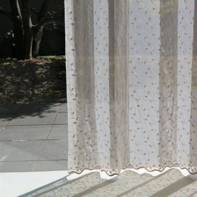 ラッシュリーフ レースカーテン J ピンクベージュ 公式 ジャストカーテン オンラインショップ