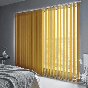 バーチカルブラインド-ファブリックウォッシャブル遮光- マスタード JC-61550